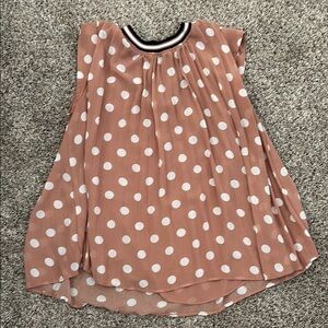 DR2 Pink and White Polka Dot Top